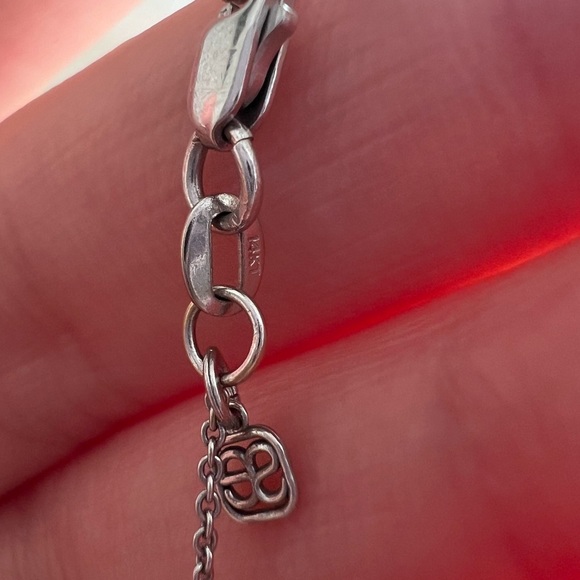 Rare Sydney Evan 14k White Gold Pave Diamond Dog Bone Necklace - Picture 8 of 9